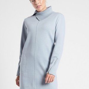 Athleta Cozy Karma Vela Dress 
Athletic Wear Cowl Neck Zip Sleeves